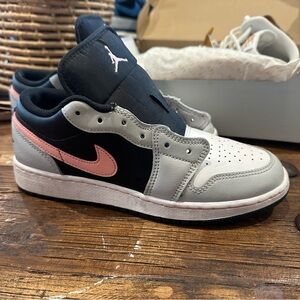 Jordan Low, pink and grey, size 5.5 youth Shoes